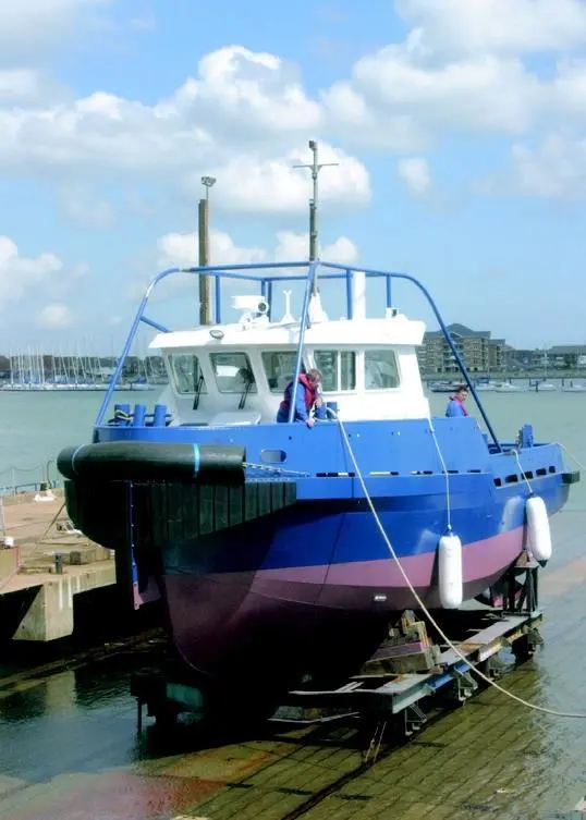 VT Halmatics Halyard equipped 15m steel workboat for D Ferran and Sons was on display at seawork2003.