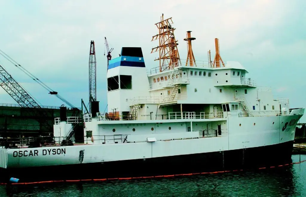 The propulsion system for fisheries survey vessel Oscar Dyson had to achieve a low acoustic signature.