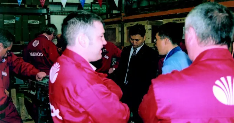WaterMota technicians and personnel from Daewoo in Korea at the recent Grand Opening of the companys new premises in Devon UK.