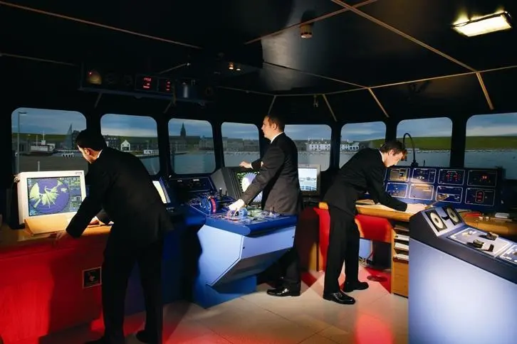 The simulator bridge at South Tyneside College