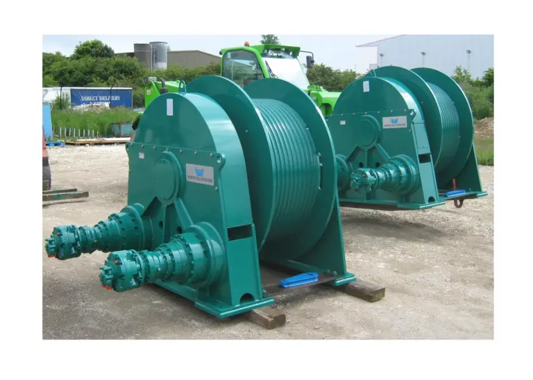 A model GM-350K 45 ton luffing winch from North Sea Winches.