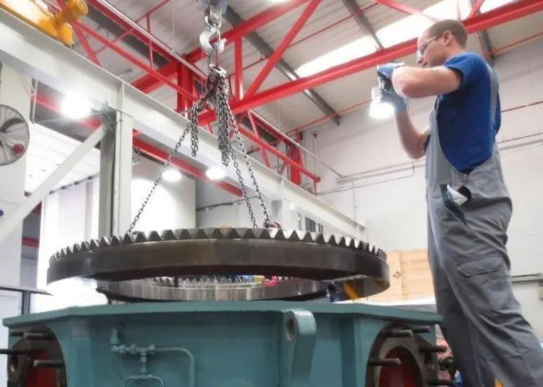 Voith service technician working on the Voith Schneider Propeller (VSP)