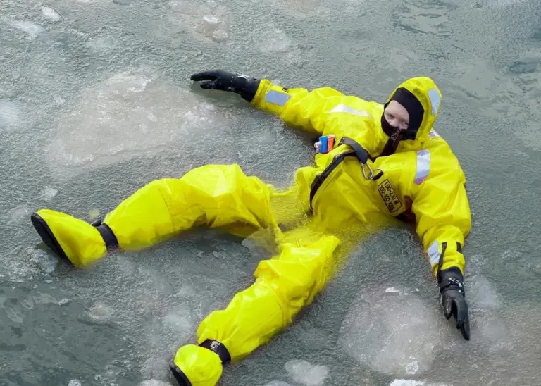 Viking polar immersion suit demonstration