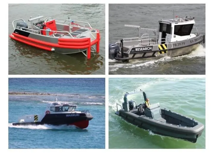 The range includes centre console and full cabin workboats with a variety of propulsion options
