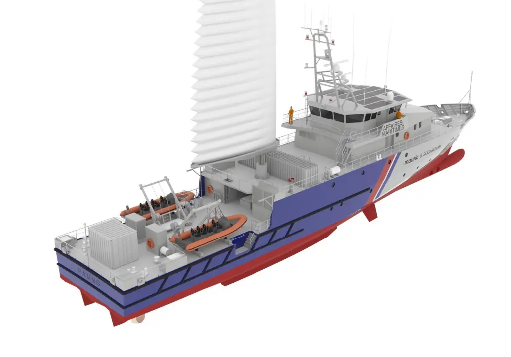 A render of a new Mauric-designed hybrid patrol boat