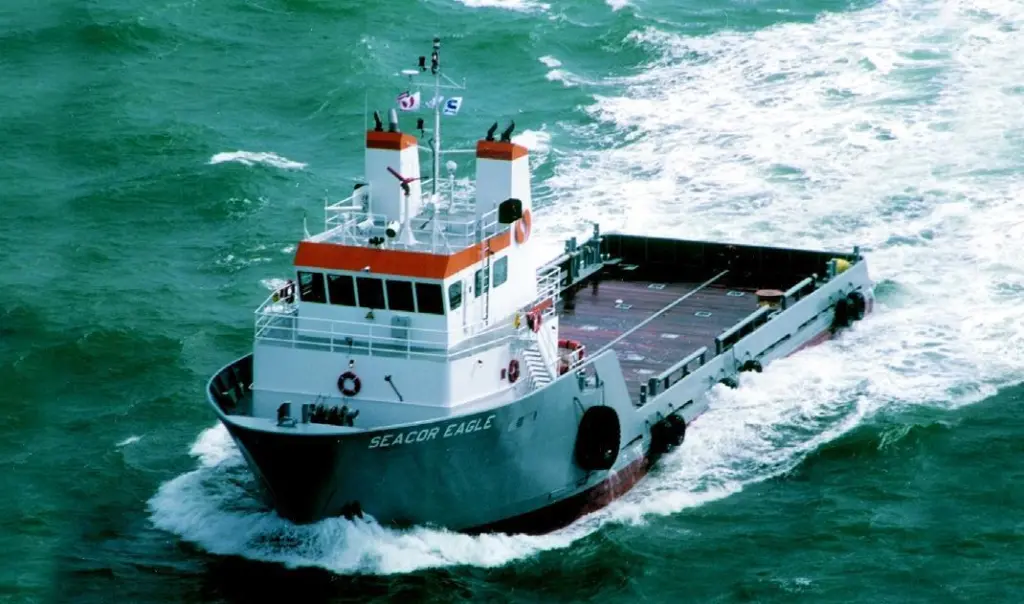 The Bollinger built M/V Seacor Eagle undergoes sea trials in the Gulf of Mexico.