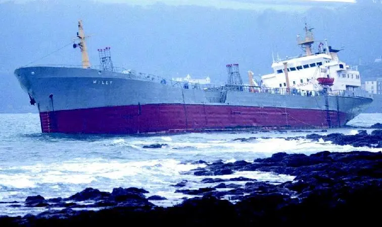 MV Willy was driven ashore on New Years day.
