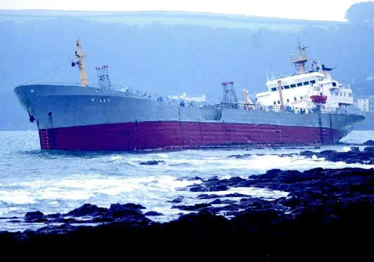MV Willy was driven ashore on New Years day.