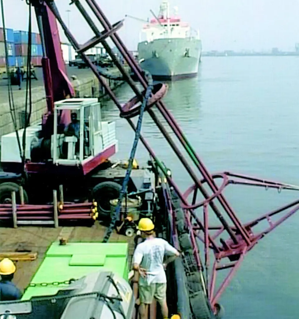 A vibracore was among the equipment deployed by Andrews Survey.