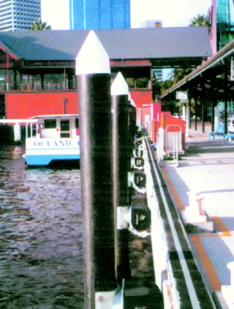 Plastic Pilings in place at the Barrak Square Ferry Terminal.
