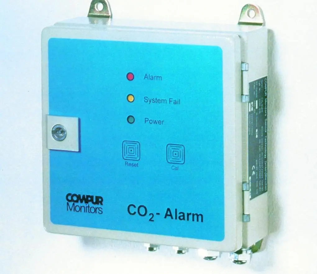 The CO2 Alarm system requires only four screws and a power supply for bulkhead mounting.