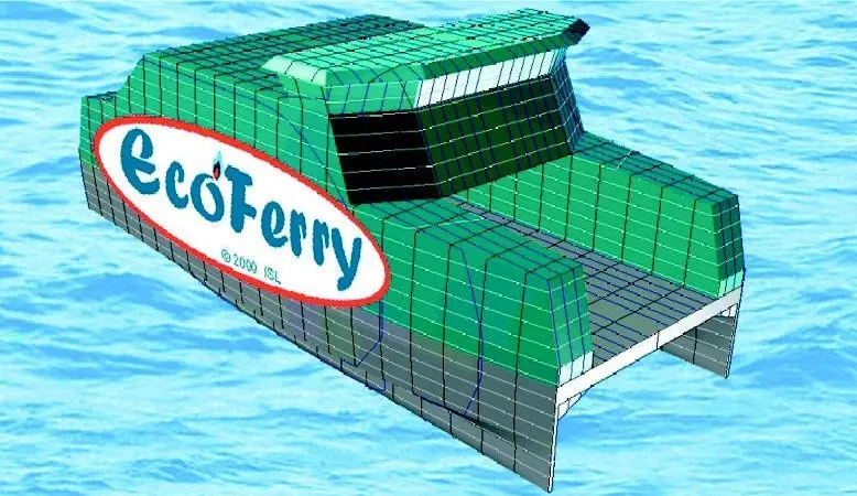 Iguanas EcoFerry design will be capable of carrying 150 passsengers and 8 cars at speeds to 25 knots.