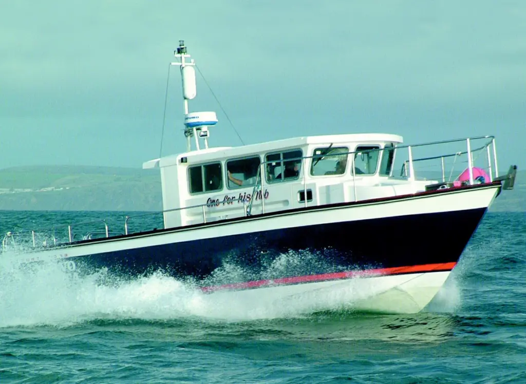 The waterjet driven One for his Nob will reach distant diving sites quickly at speeds of over 35 knots.