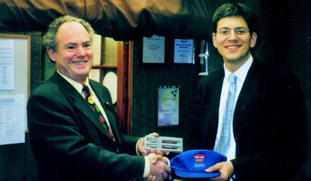 Solar Solve Marine chairman John Lightfoot with South Shields MP David Milliband.