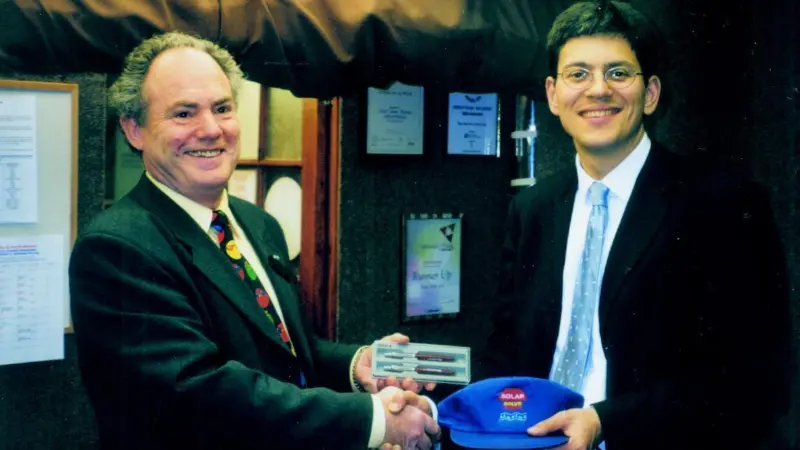 Solar Solve Marine chairman John Lightfoot with South Shields MP David Milliband.