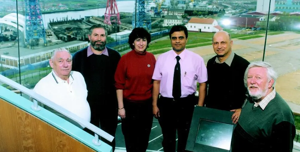 Some of the participants in IALAs Fourth International VTS Workshop are seen in South Tyneside Colleges training facilities.