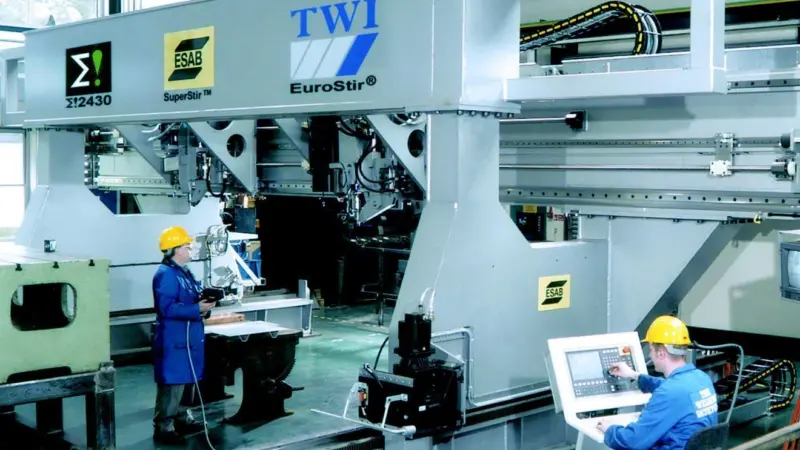 Work underway on the ESAB SuperStir friction stir welding machine at TWI. Demonstrations of this equipment will be an integral part of the workshop.
