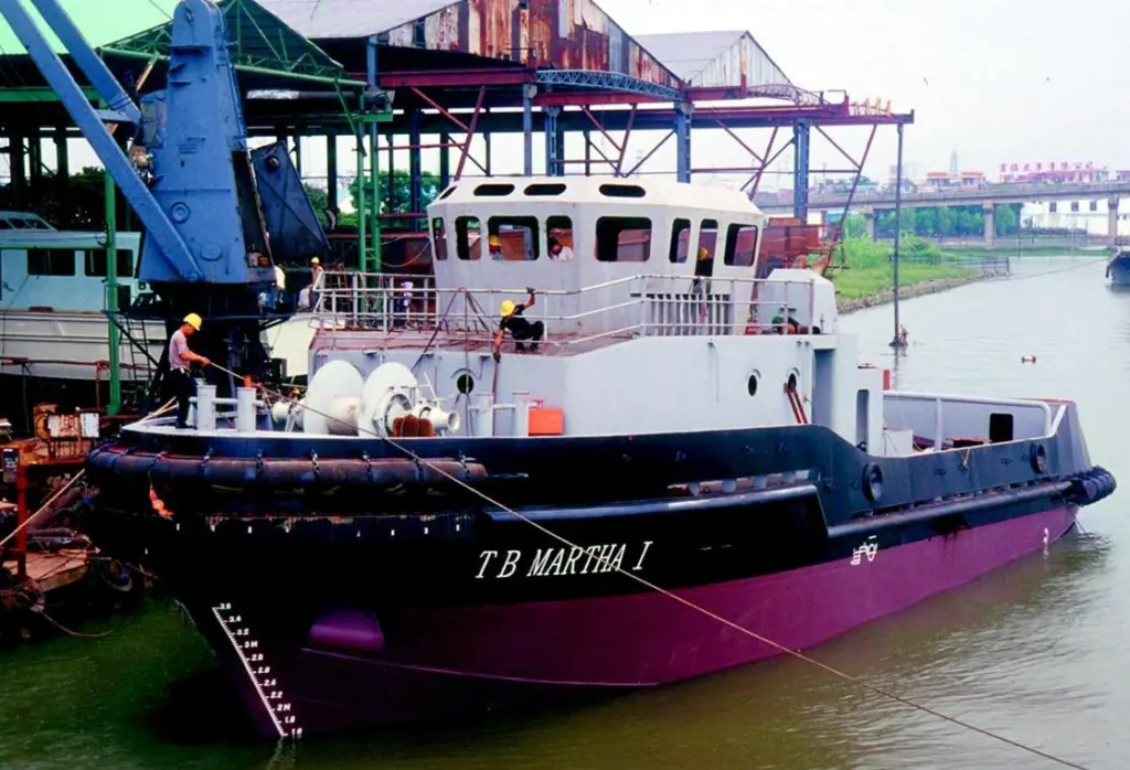 The tug T.B. Martha 1 at the fitting out dock.