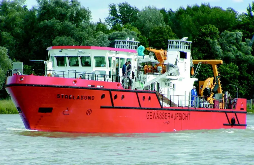 Strelasund during trials on the River Rhine.
