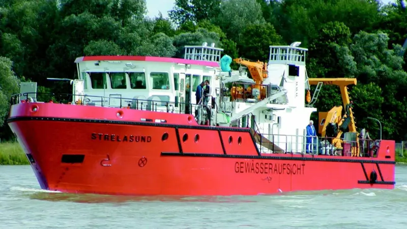 Strelasund during trials on the River Rhine.