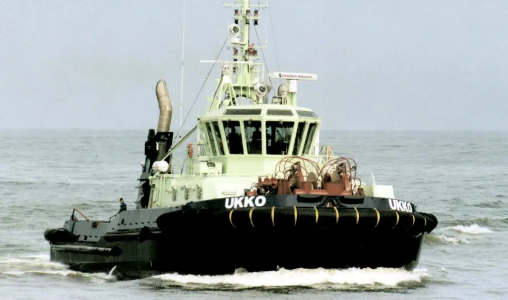 Spanish built escort tug Ukko is equipped to work in ice