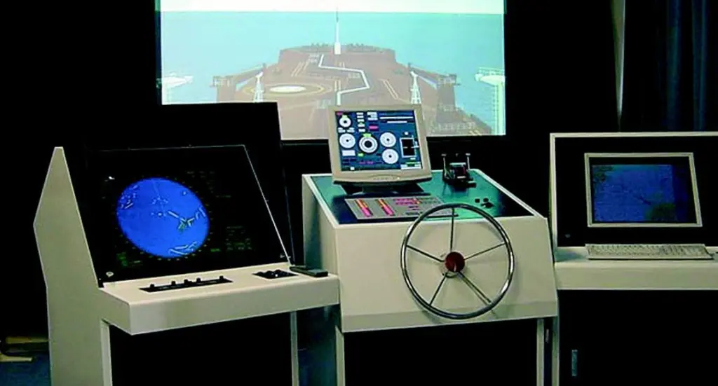 The multi-task configuration of the ship handling simulator. .