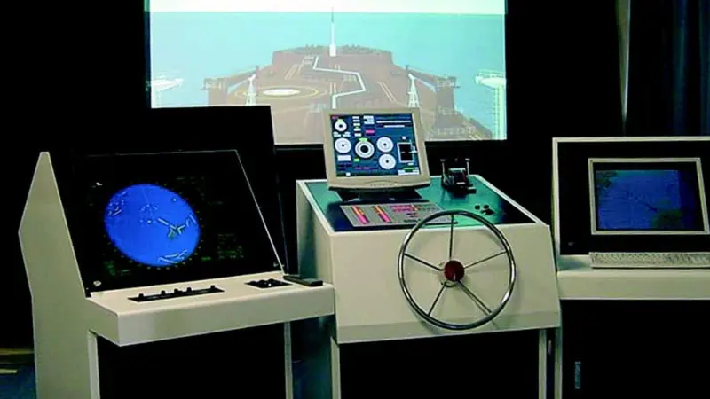 The multi-task configuration of the ship handling simulator. .