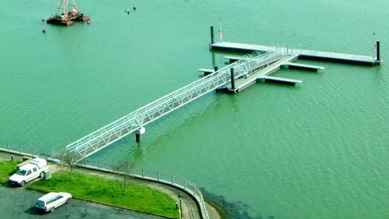 A pontoon mooring system recently installed by Docking Solutions Ltd