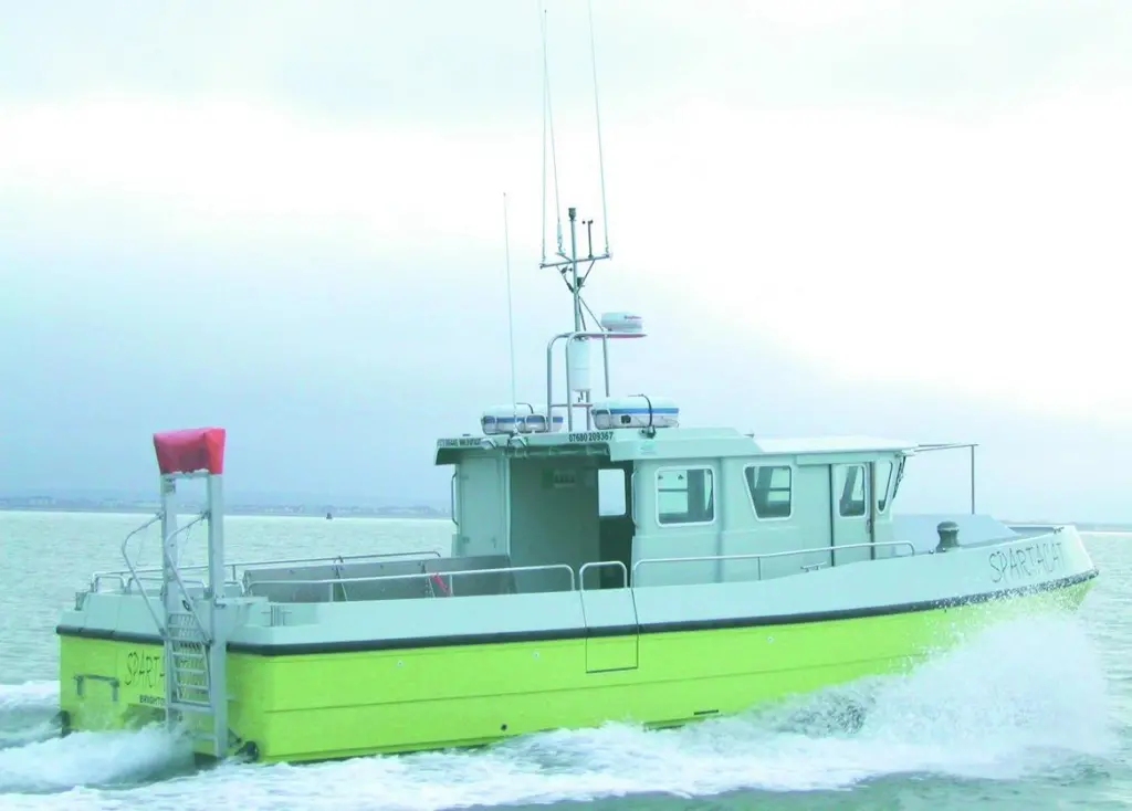 During inspection, 3 tonnes of crew and equipment were placed on one side of Spartacat and the vessel listed by only 1.8 degrees.