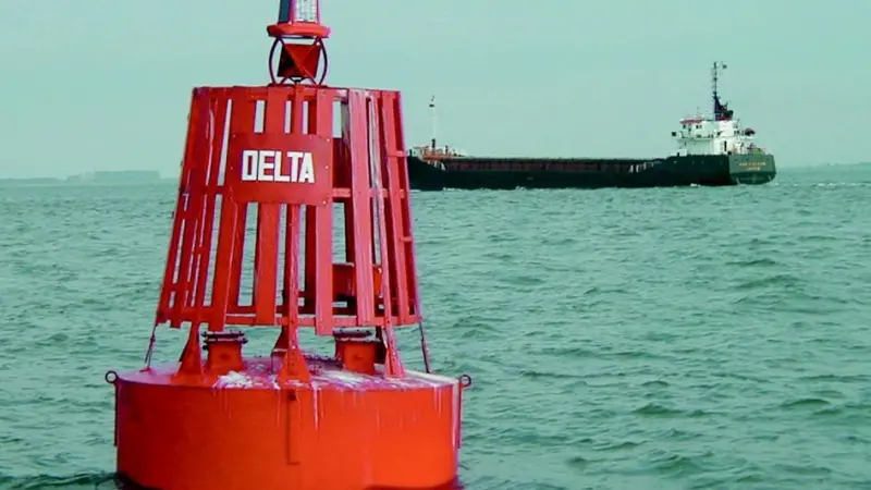 Lanterns marking the channel to Boston are situated at one mile intervals.
