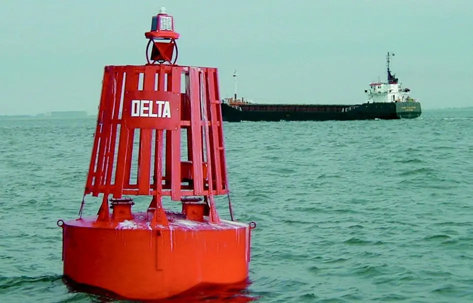 Lanterns marking the channel to Boston are situated at one mile intervals.