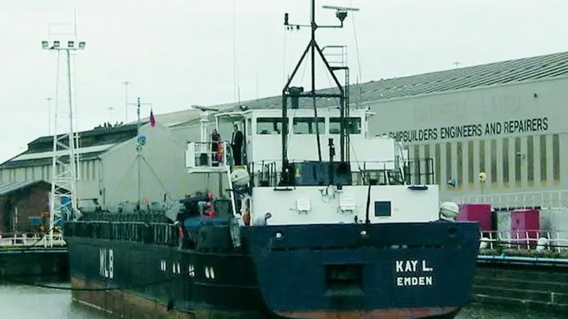 The Kay L is the first vesel to drydock at Birkenhead under new owners the A&P Group.