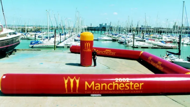 Commonwealth Games triathletes had a hard time cutting corners with Crewsavers marker buoys in position.