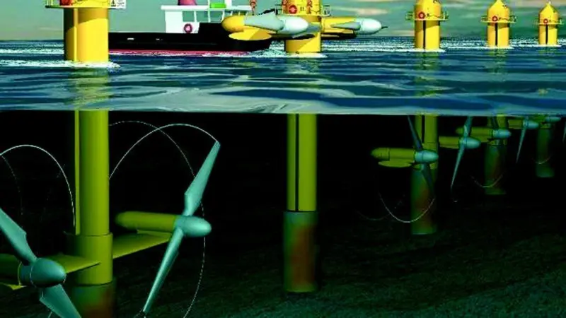 MCT turbines are suited to high density placements and can be lifted for maintenance.