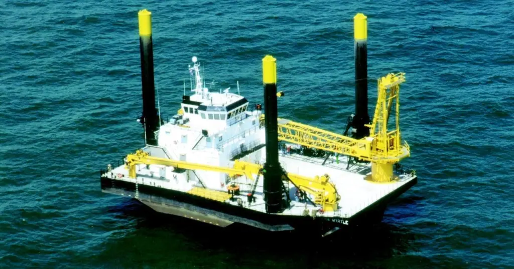 The Bollinger designed and built L/B Myrtle on sea rials in the Gulf of Mexico.