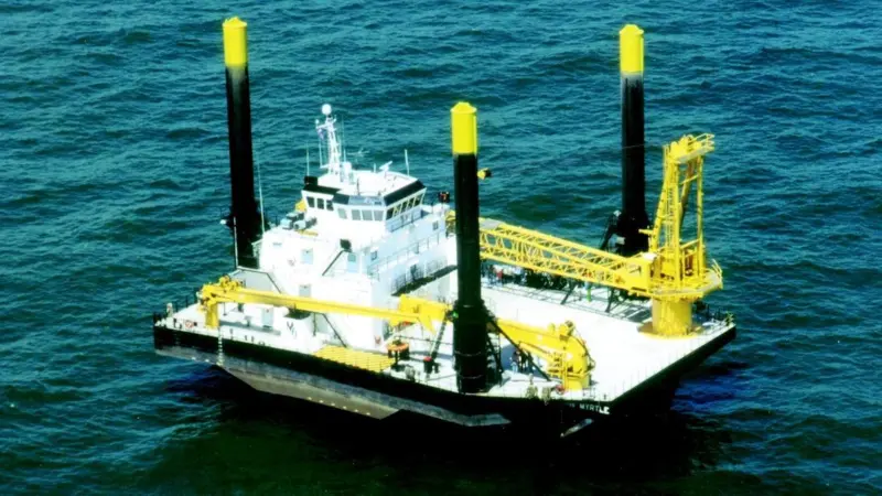 The Bollinger designed and built L/B Myrtle on sea rials in the Gulf of Mexico.