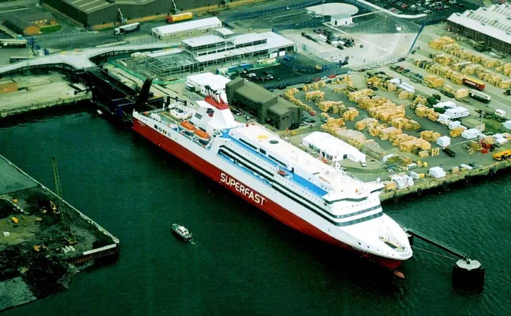 A Superfast ferry at the new facility, which is now fully operational.