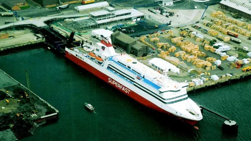 A Superfast ferry at the new facility, which is now fully operational.