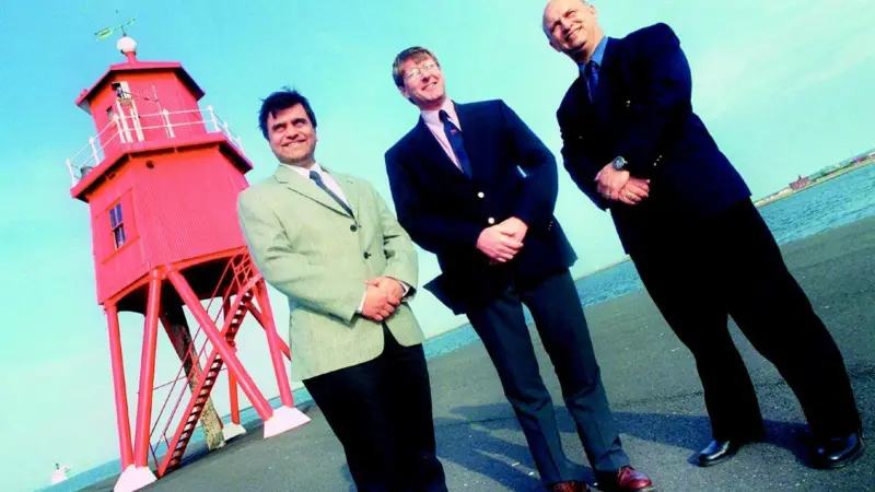 Tushar Bijur, senior lecturer in marine simulation at South Tyneside College, Chris Raley of the MCA and Bob Shaw, team leader on the VTS course.