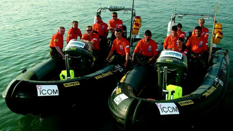 The entire team for Exercise Rigid Lion share one of their calmer moments.