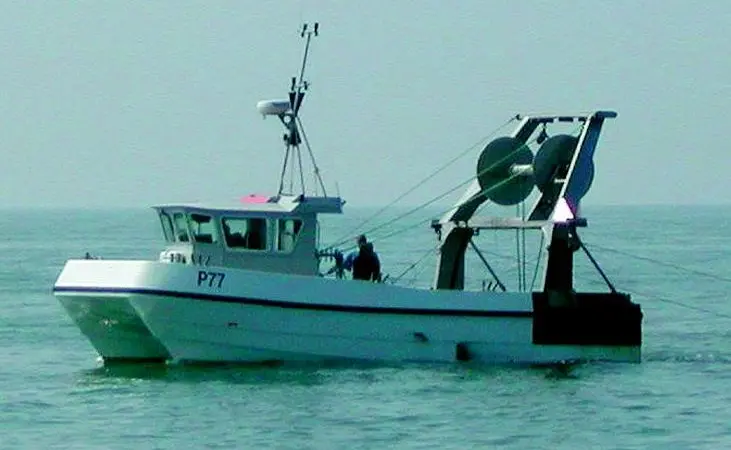 The Phyllis John is seen trawling off Portsmouth.