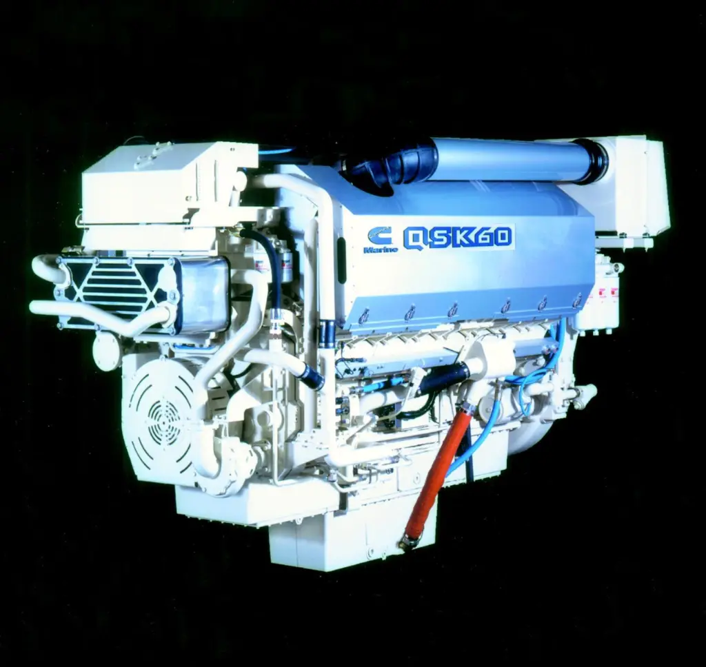 The new Cummins QSK60 marine engine.