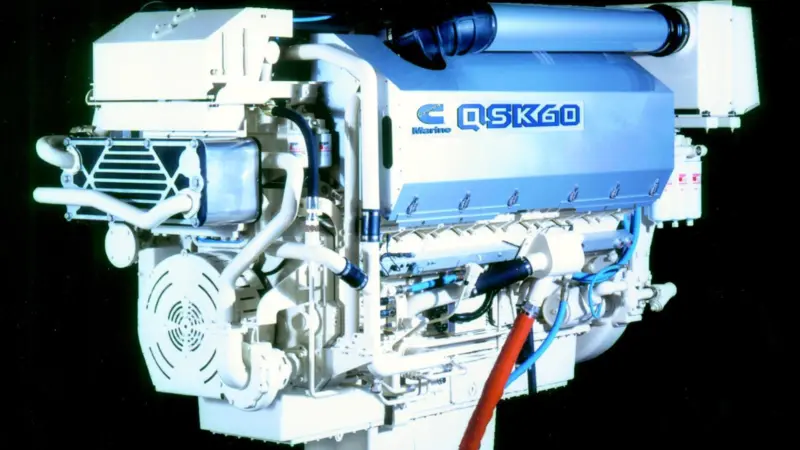 The new Cummins QSK60 marine engine.