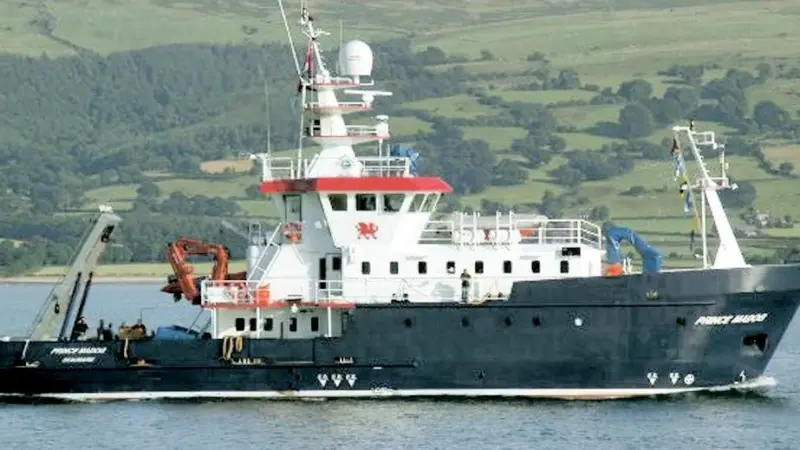 RV Prince Madog, the research vessel operated by VT Ocean Sciences and the University of Wales School of Ocean Sciences, which is available for charter this spring and summer.