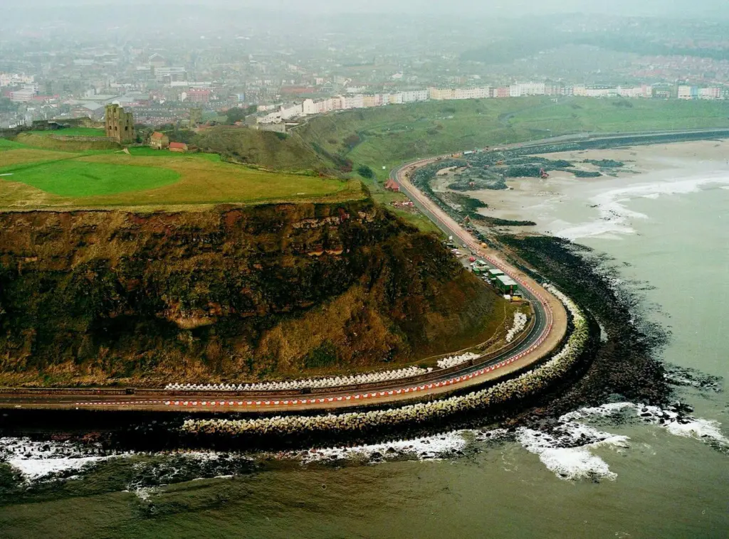 An armoured revetment using Accropodes was determined to be most cost effective, and visually acceptable solution for the ongoing Scarborough sea defence project.