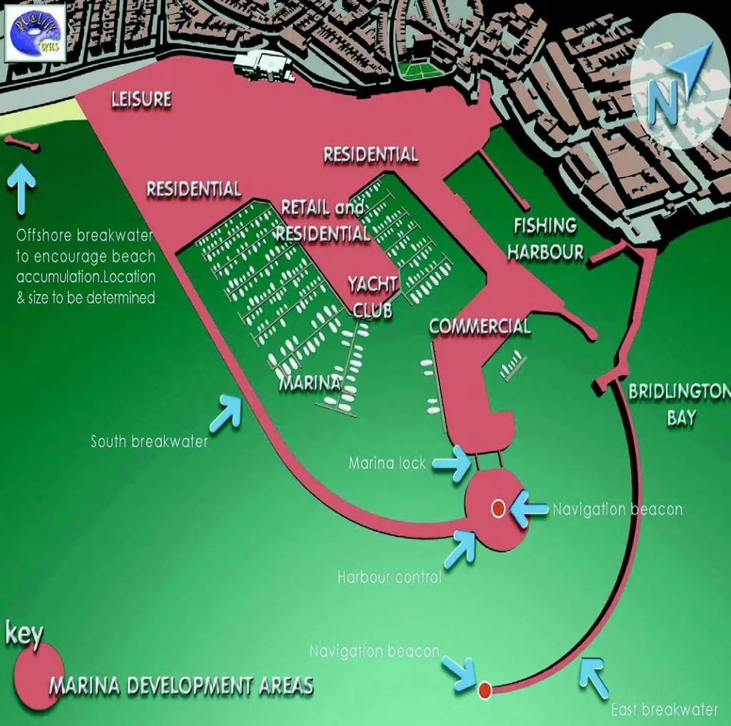 Artists impression of the proposed yacht club at Bridlington marina.