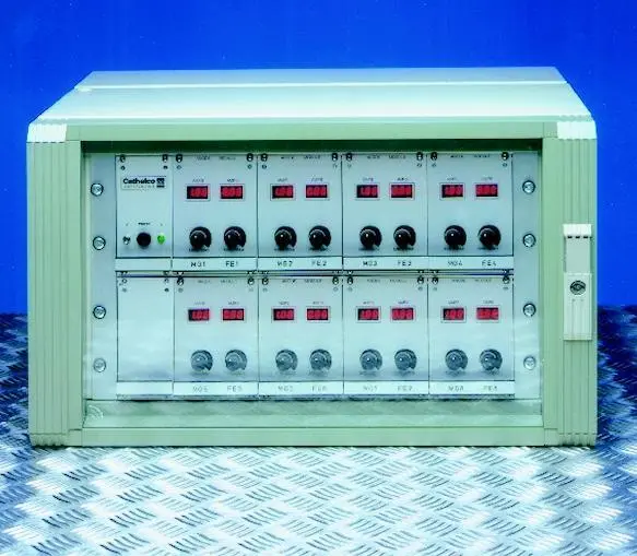 The Cathelco control panel supplies electricity to copper and aluminium anodes.