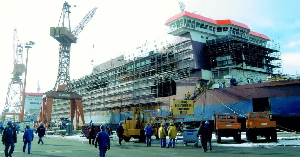 Conversion works underway at Lloyd Werft in Bremerhaven.