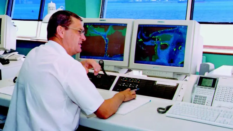 The VTS display for the Port of Cork provides port controllers with extensive radar coverage combined with tracked locations of Port Authority Vessels.
