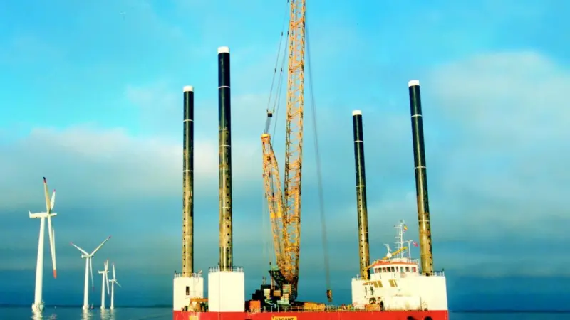 HSS and Dredging International used their purpose-built jack-up Vagrant to install the wind turbines on the Samso offshore wind farm.